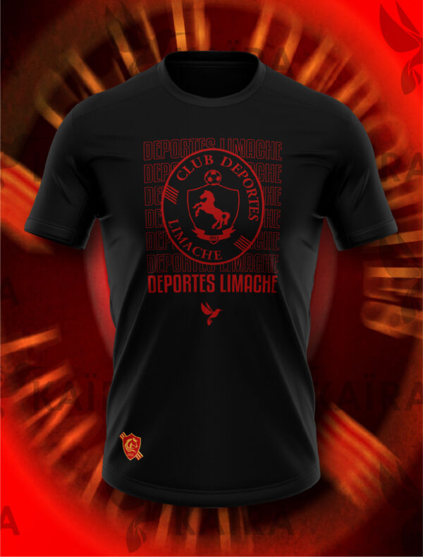 DL Negro_2_Mesa de trabajo 1 Polera Algodón Deportes Limache - Escudo y Texto