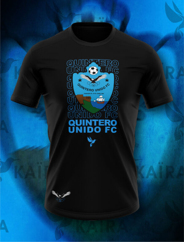 QU Negro_2_Mesa de trabajo 1 Polera Algodón Quintero Unido - Escudo y Texto